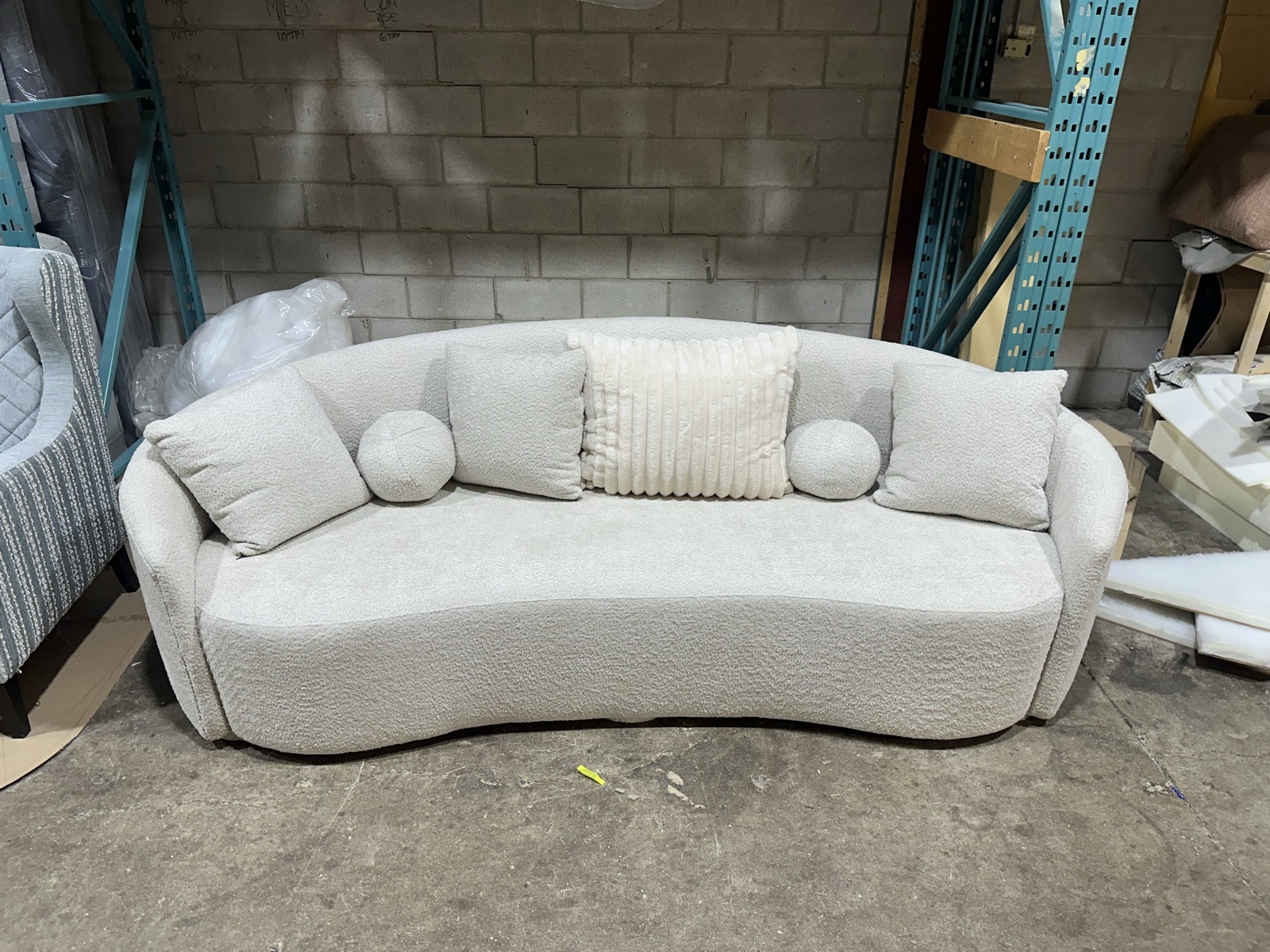 Cream curved custom sofa